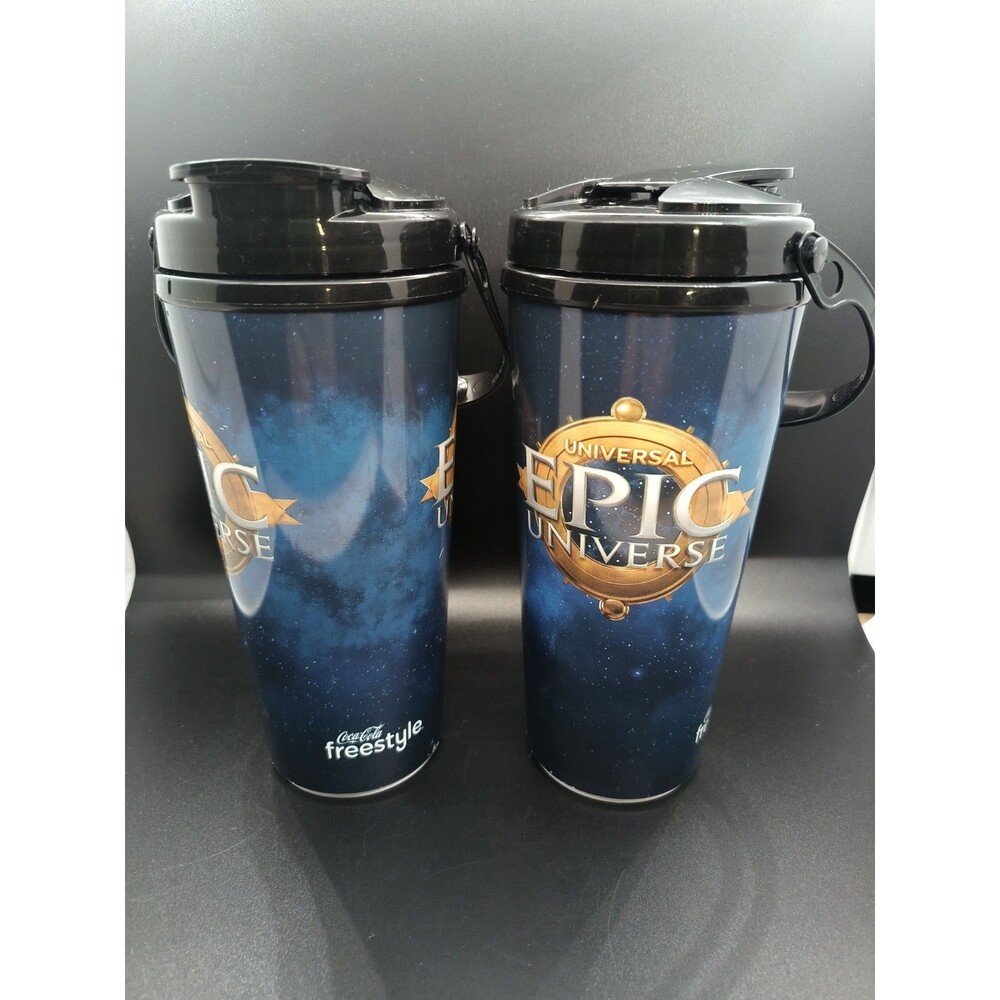 Universal Epic Universe Coca Cola Freestyle Souvenir Cups Lot of 2 Theme Park